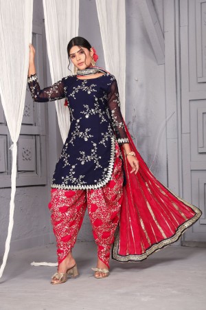 New Designer Faux Georgette With Heavy Embroidery Work For Salwar Suit